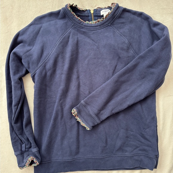 J. Crew Sweaters - J. Crew Women's Navy Sweater with Frill Trim